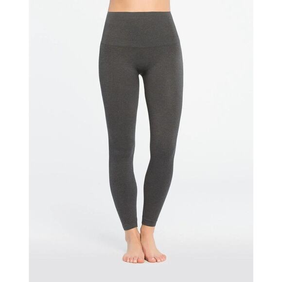 Spanx SIZE M Look At Me Now High Rise Seamless Leggings Heathered Charcoal - Picture 1 of 10